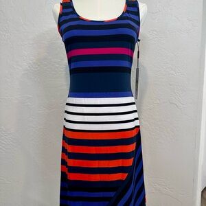 Striped Multicolor Sleeveless Dress